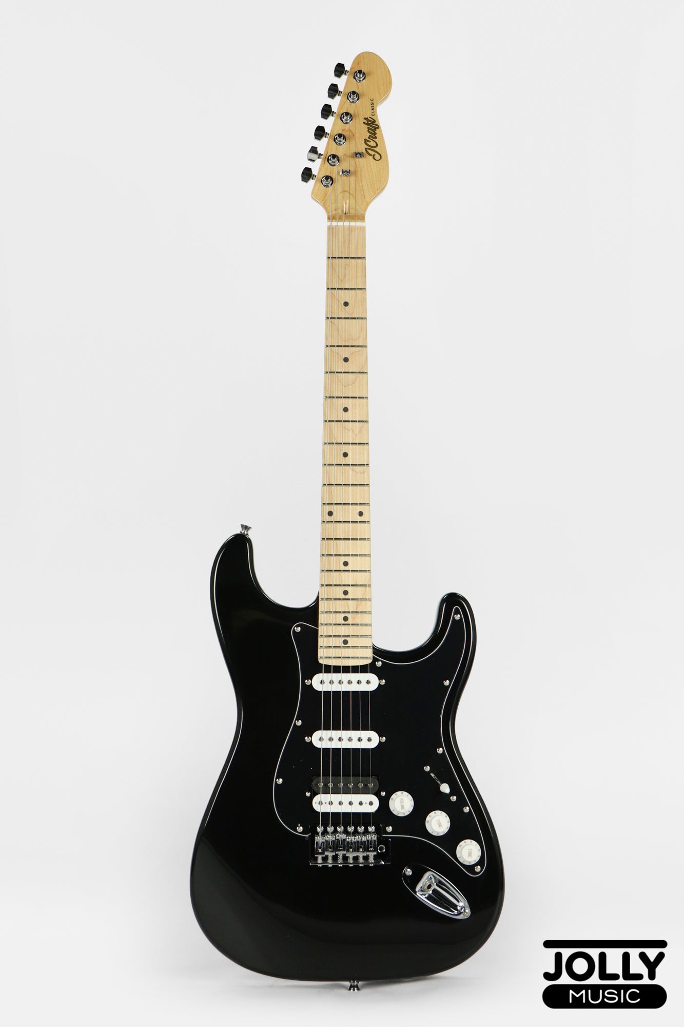 JCraft S-2H HSS S-Style Electric Guitar - Maple / Black
