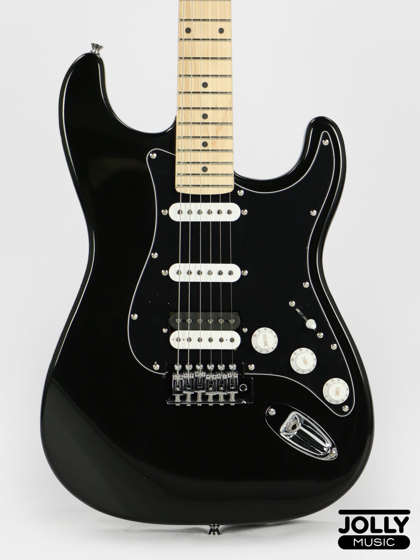 JCraft S-2H HSS S-Style Electric Guitar - Maple / Black