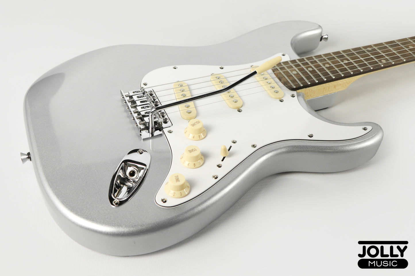 JCraft S-2 S-Style Electric Guitar - RW / Metallic Silver