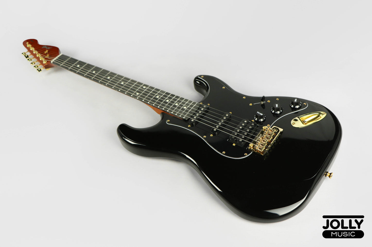 JCraft S-3H Special 2023 HSS S-Style Electric Guitar Roasted Maple Gold Hardware - Black