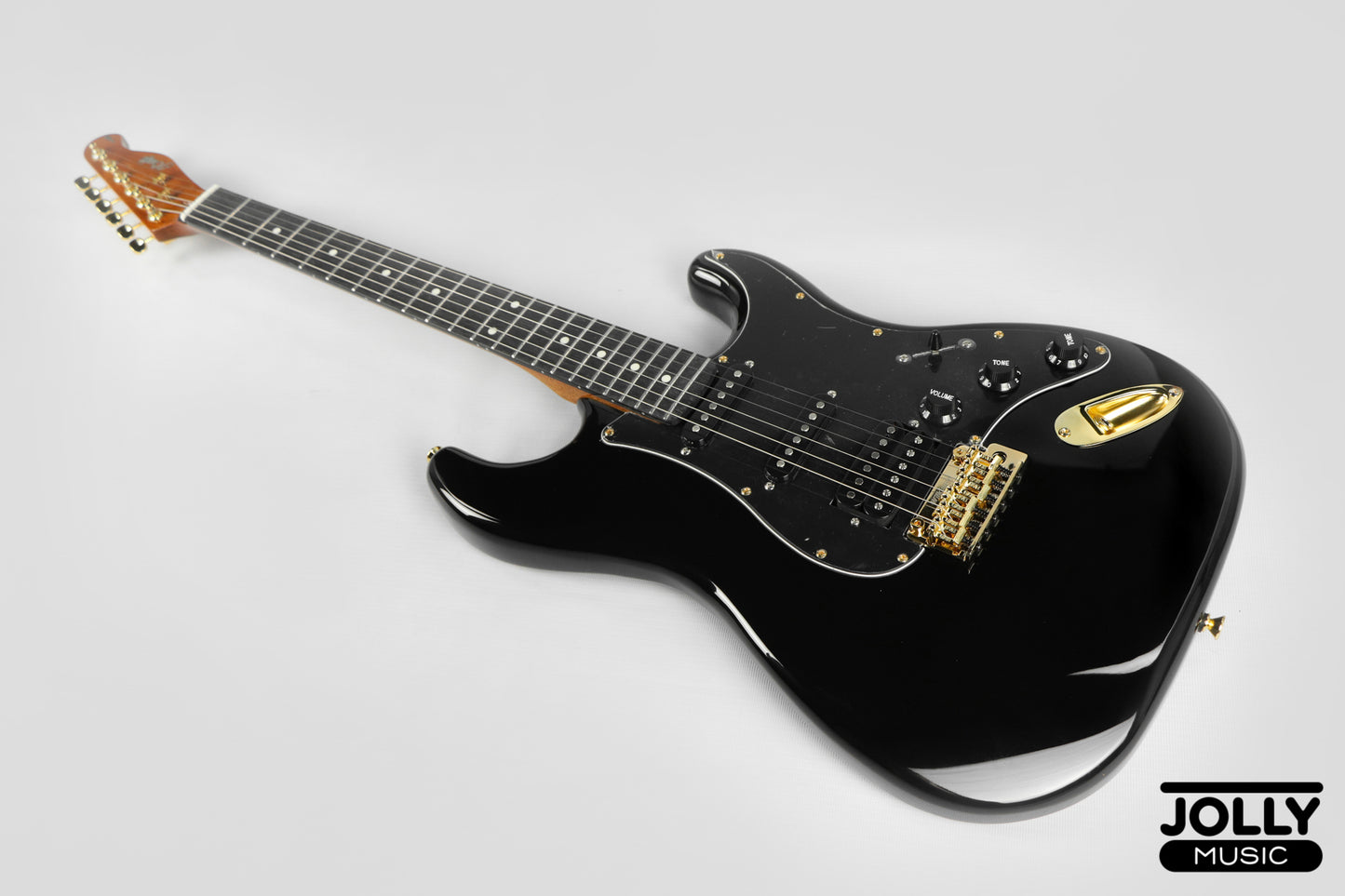 JCraft Modern Series S-3H HSS S-Style Electric Guitar Roasted Maple - Black / Gold
