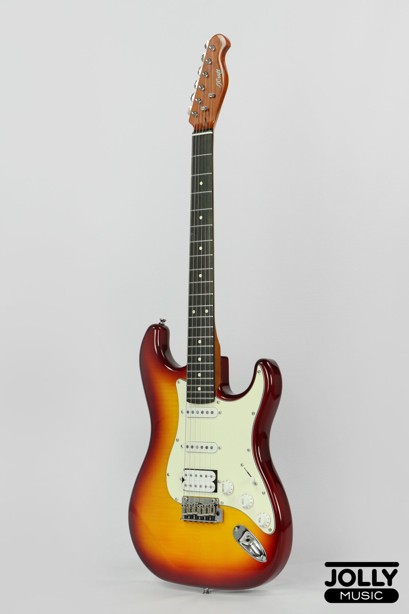 JCraft Modern Series S-3H HSS S-Style Electric Guitar Roasted Maple - Tobaco Sunburst Flamed
