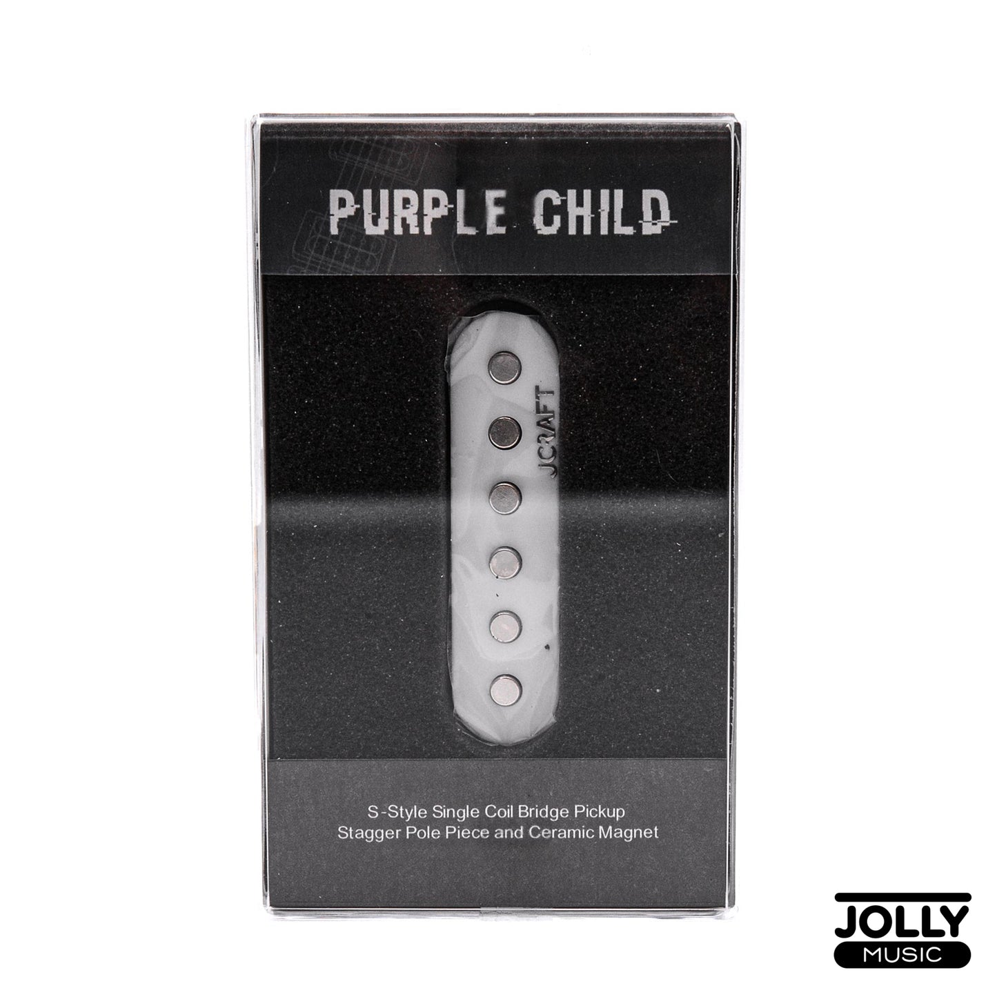 JCraft Purple Child Single Coil Bridge Pickup, Staggered, Ceramic
