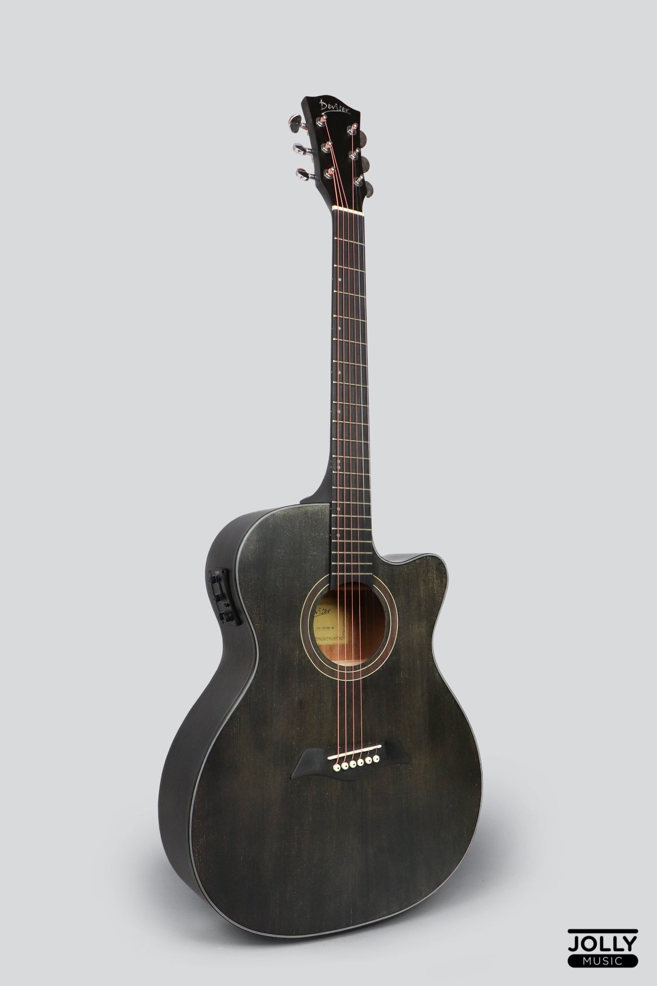 Deviser LS-130 EQ Transblack OM Acoustic-Electric Guitar