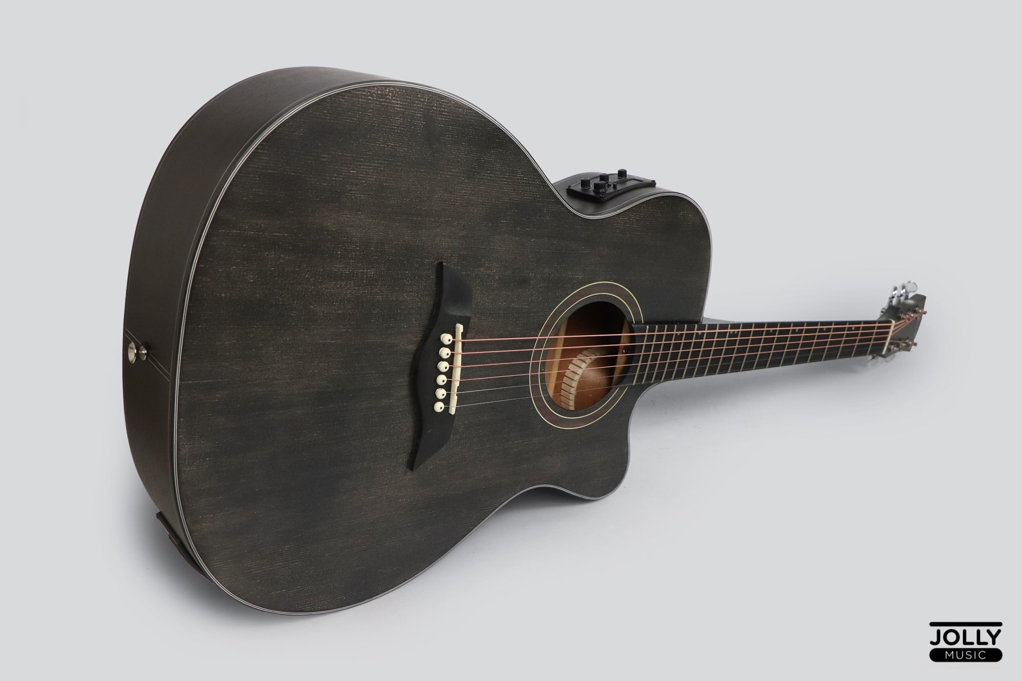 Deviser LS-130 EQ Transblack OM Acoustic-Electric Guitar – Jolly Music