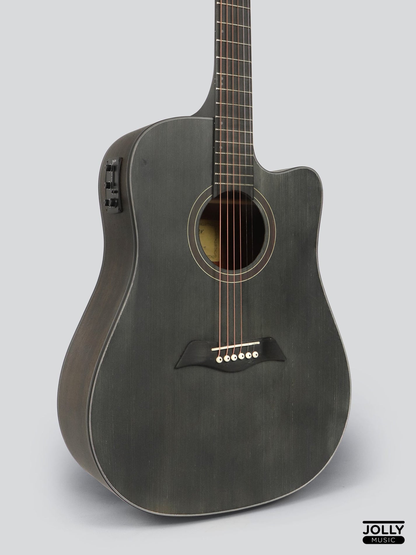 Deviser LS-130 EQ Transblack Dreadnought Acoustic-Electric Guitar ...
