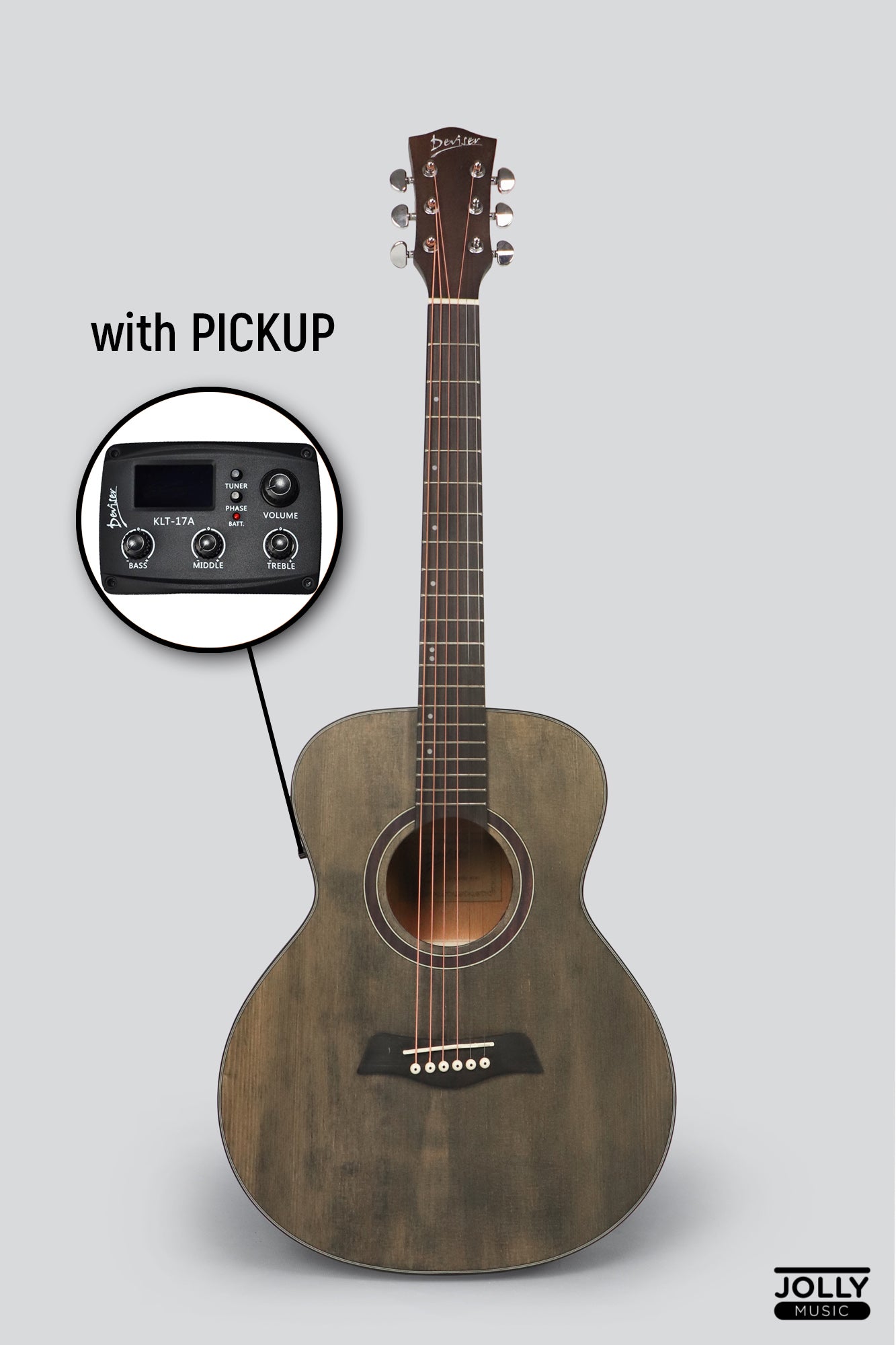 Deviser LS-130 EQ Transblack GS Mini Acoustic-Electric Guitar