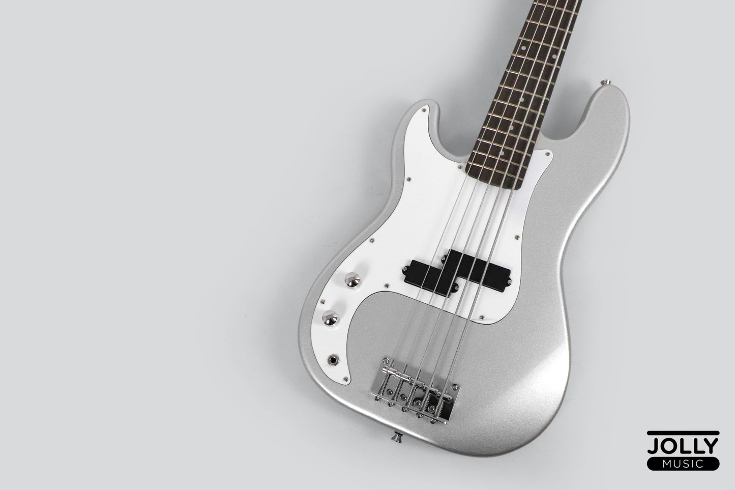 JCraft PB-1 Left Handed 5-String Electric Bass Guitar with Gigbag - Silver Sky