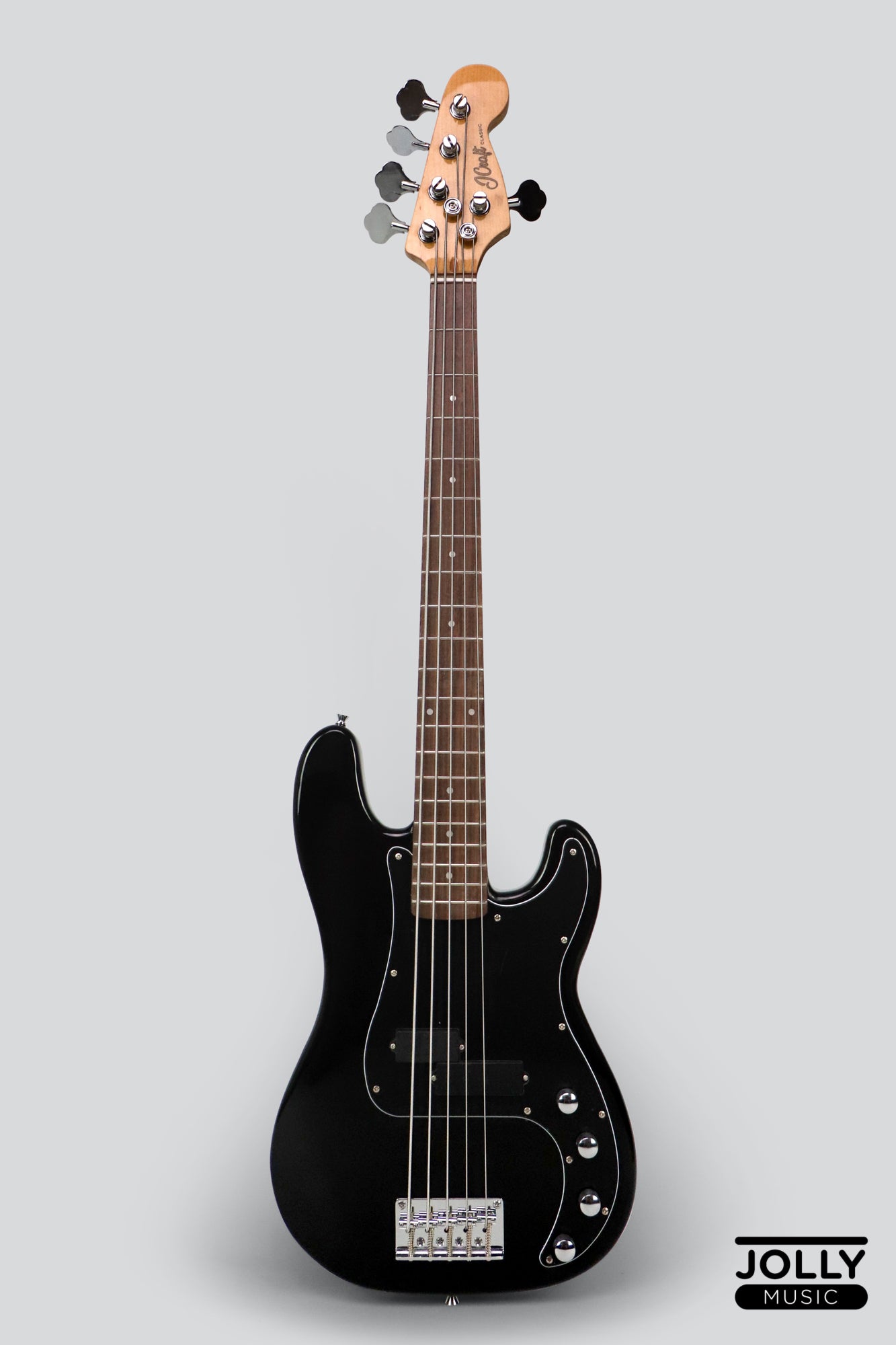 JCraft PB-2A Active 5-String Bass Guitar - Black