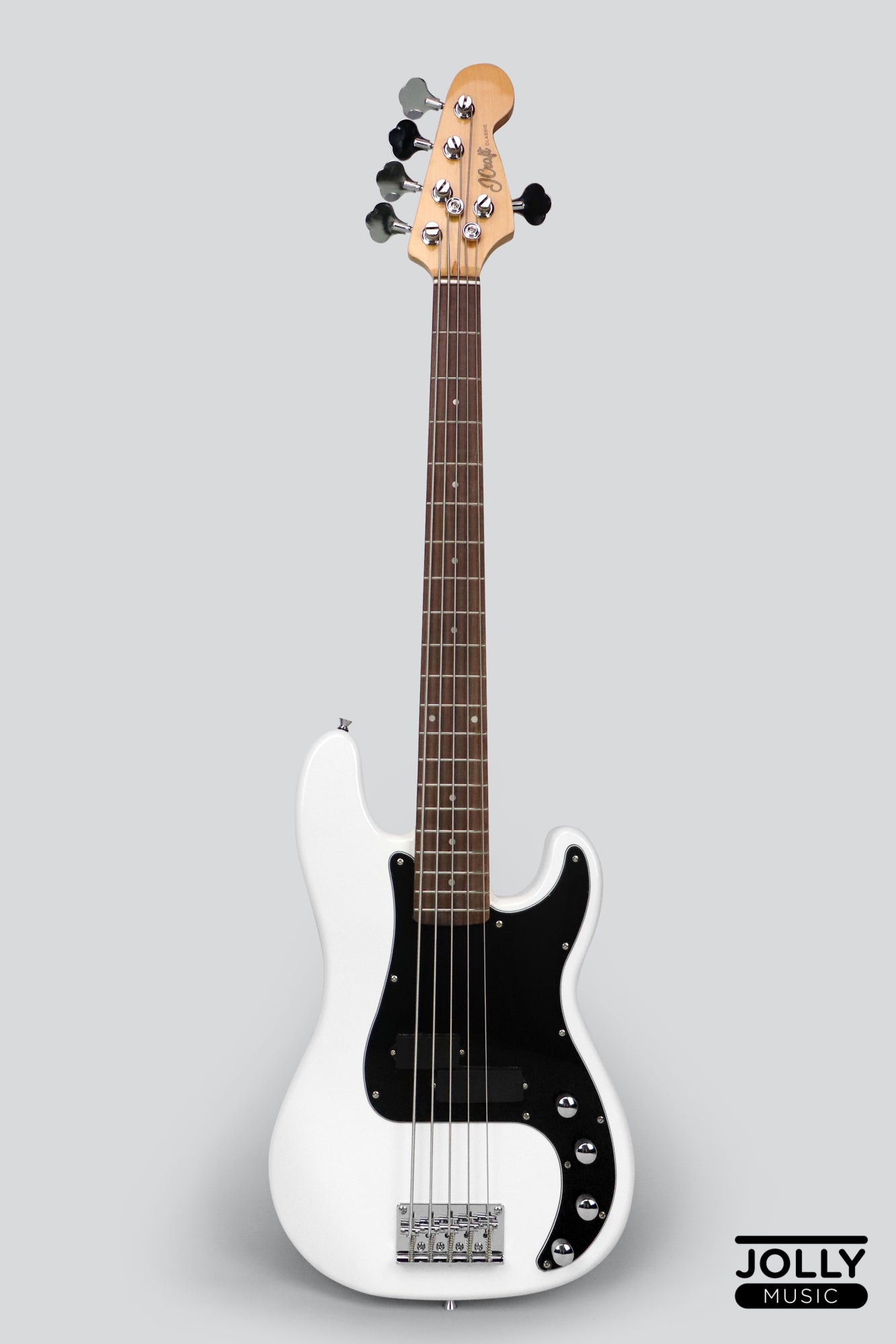 JCraft PB-2A Active 5-String Bass Guitar - Black
