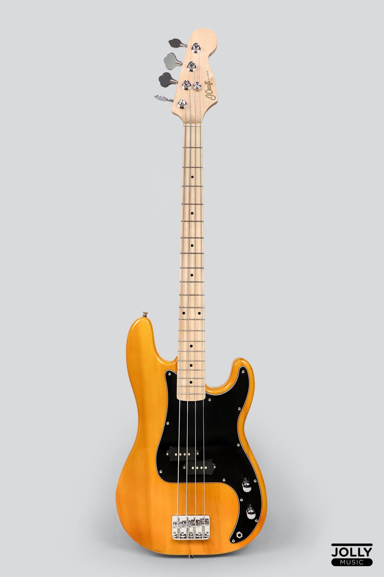 JCraft PB-1 4-String Electric Bass Guitar with Gigbag - Natural