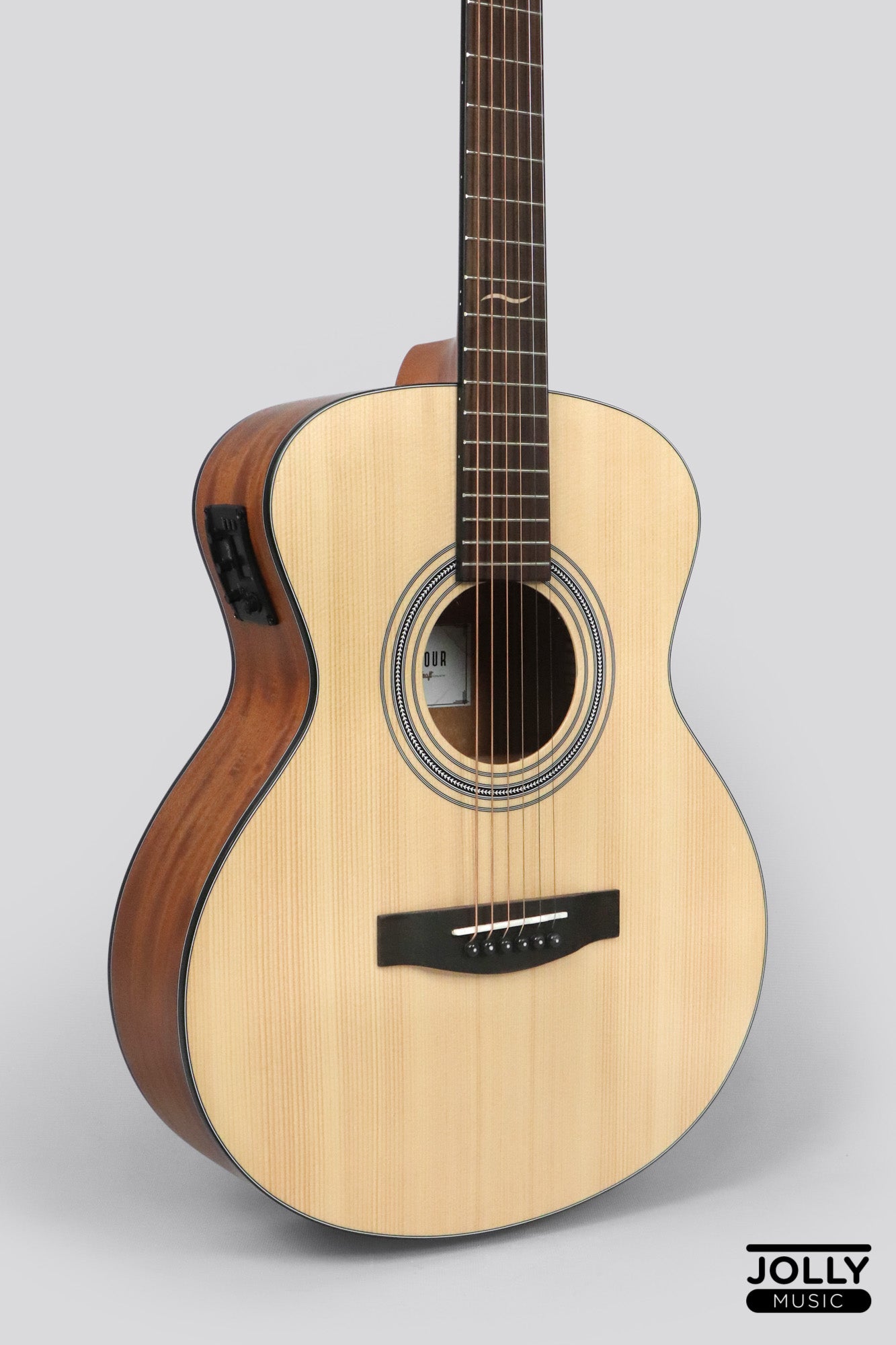 JCraft Troubadour TS-216E Solid Top Grand Symphony Acoustic Guitar with Pickups and Gigbag