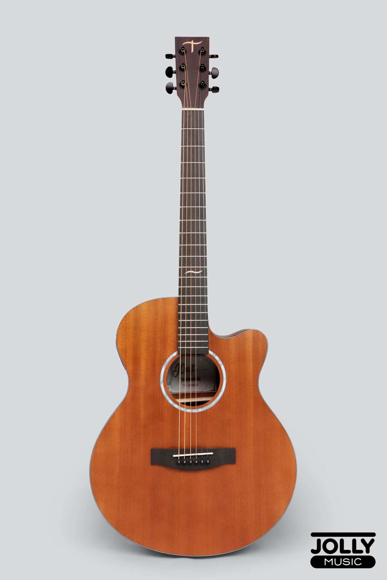 JCraft Troubadour TF-10MC Small Jumbo All-Mahogany Acoustic Guitar with soft case
