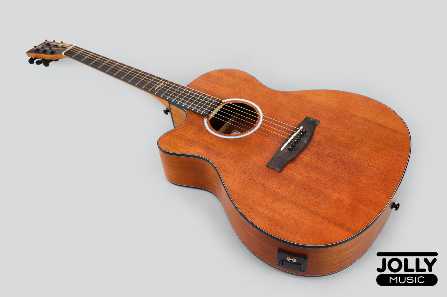 JCraft Troubadour TM-15CE LH LEFT HAND Orchestra All-Mahogany Acoustic-Electric Guitar with soft case