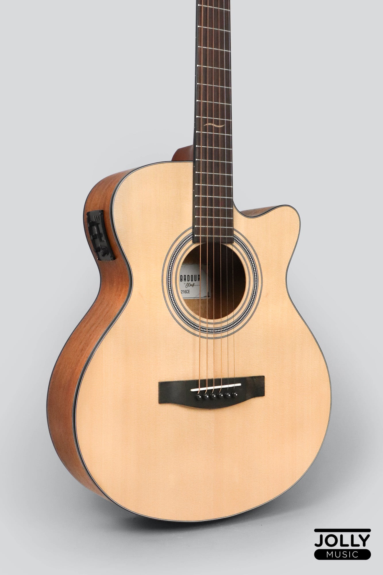 JCraft Troubadour TS-216CE Solid Top Cutaway Grand Symphony Acoustic Guitar with Pickups Gigbag