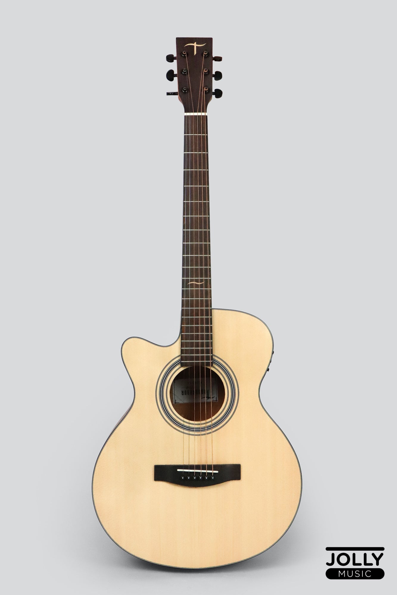 JCraft Troubadour TS-216CE Left Hand Solid Top Cutaway Acoustic Guitar with Pickups and Gigbag