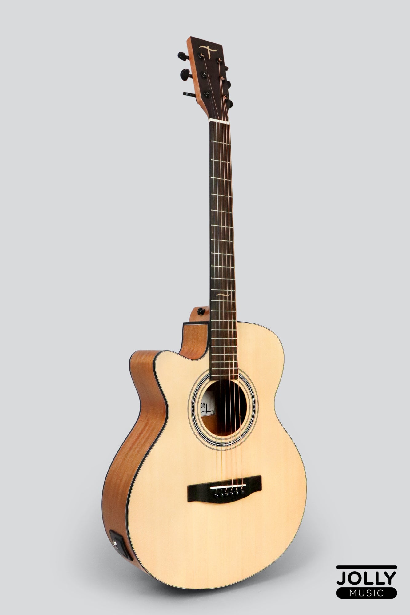 JCraft Troubadour TS-216CE Left Hand Solid Top Cutaway Acoustic Guitar with Pickups and Gigbag