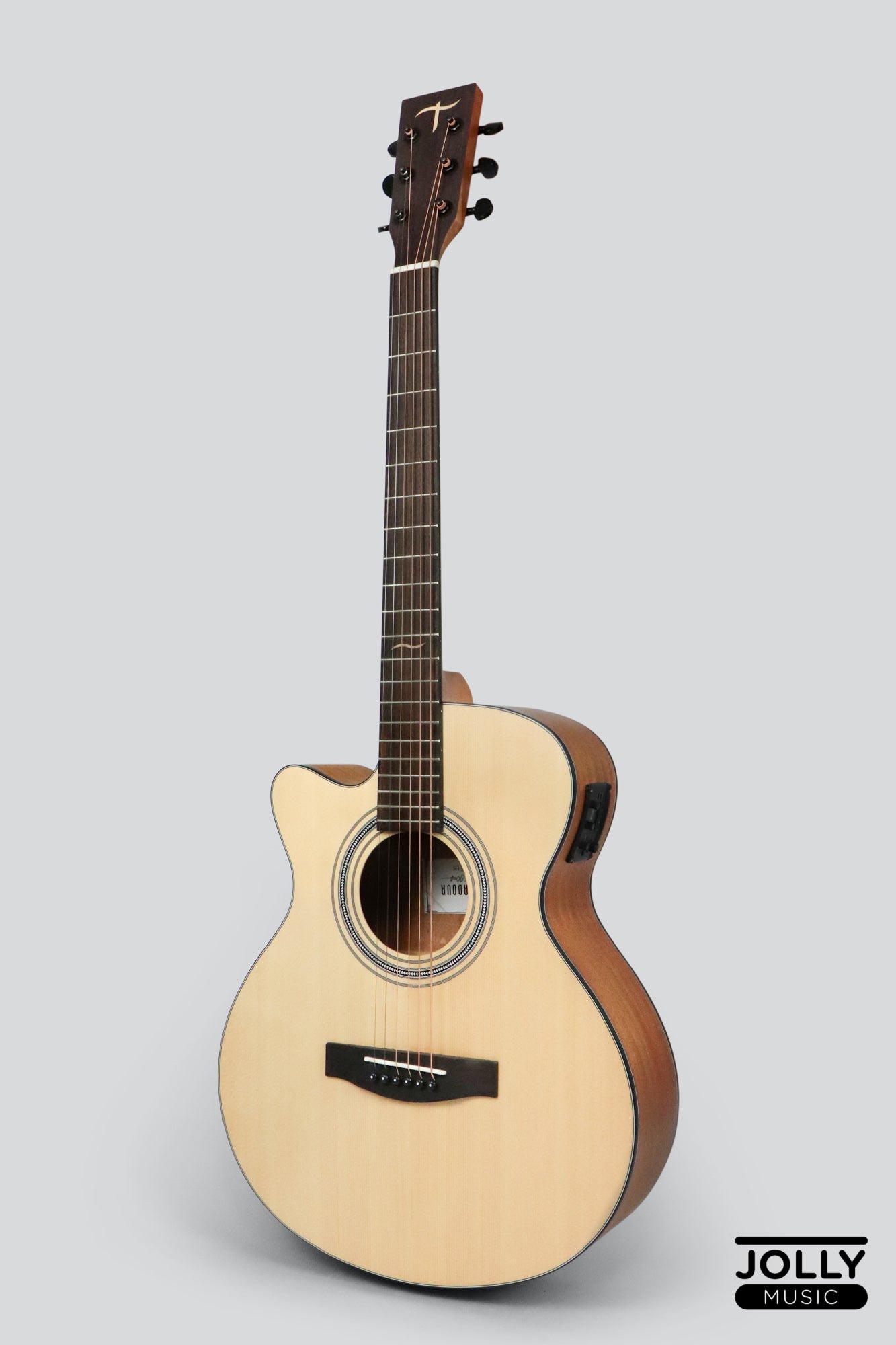 JCraft Troubadour TS-216CE Left Hand Solid Top Cutaway Acoustic Guitar with Pickups and Gigbag