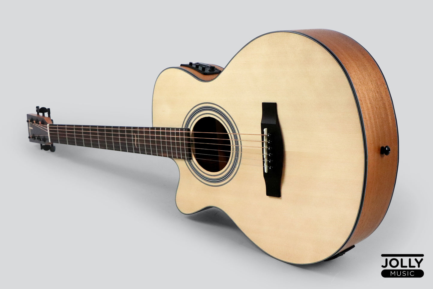 JCraft Troubadour TS-216CE Left Hand Solid Top Cutaway Acoustic Guitar with Pickups and Gigbag