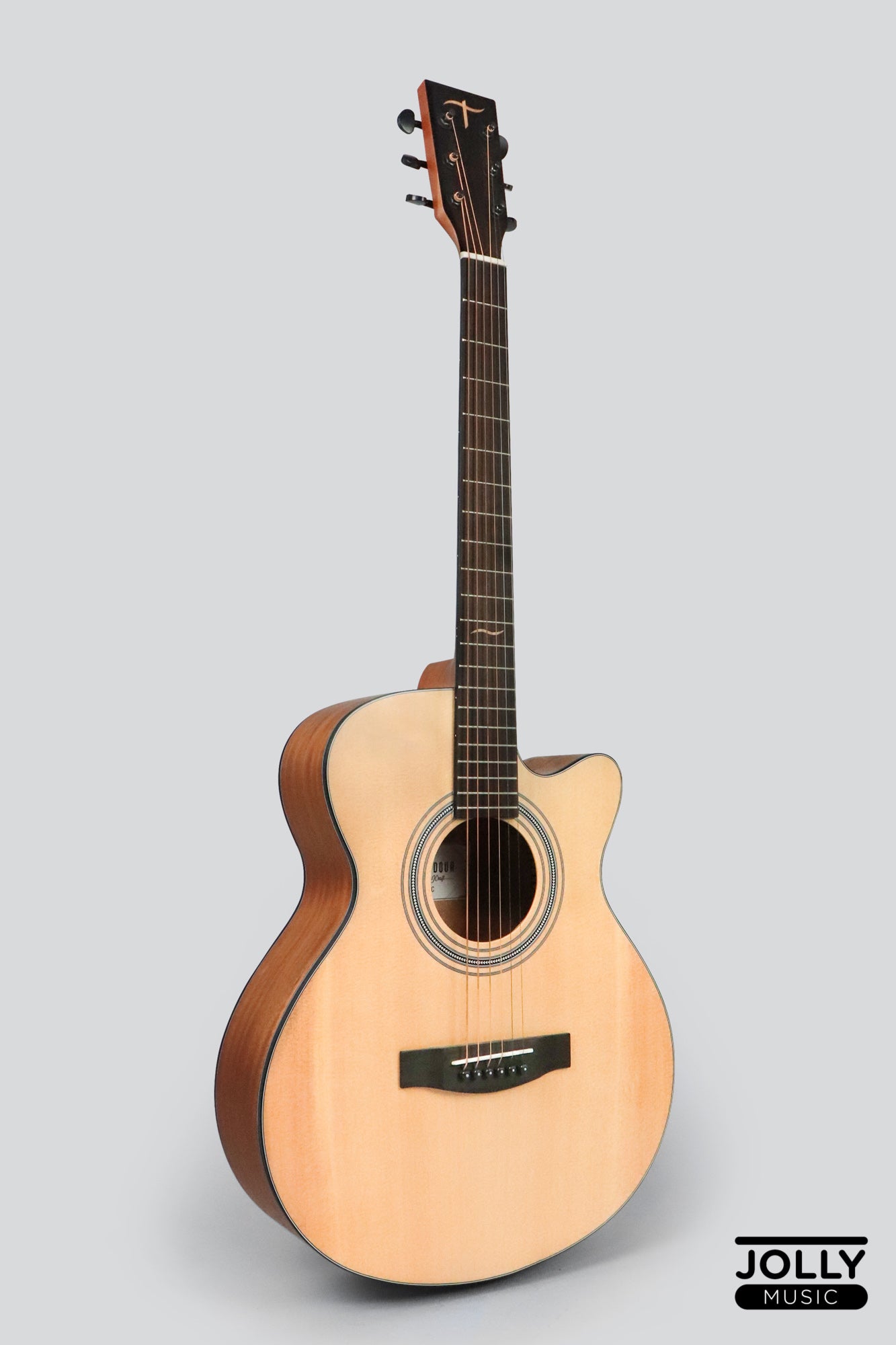 JCraft Troubadour TS-216C Solid Top Cutaway Grand Symphony Acoustic Guitar with Gigbag