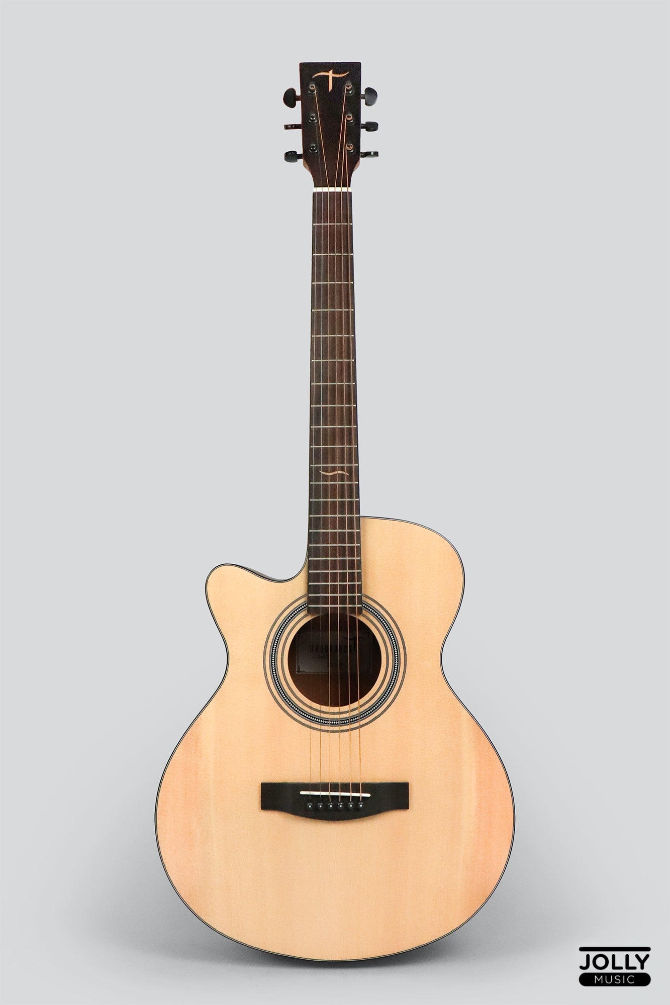 JCraft Troubadour TS-216C Left Hand Solid Top Grand Symphony Acoustic Guitar with Gigbag