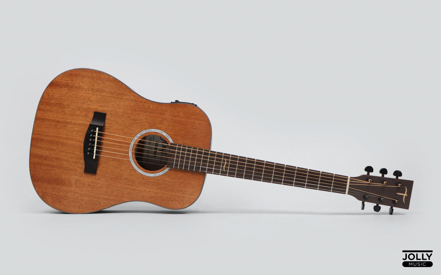 JCraft Troubadour Taka Mini EQ Little Dread All-Mahogany 36" Acoustic Guitar with Pickups and bag