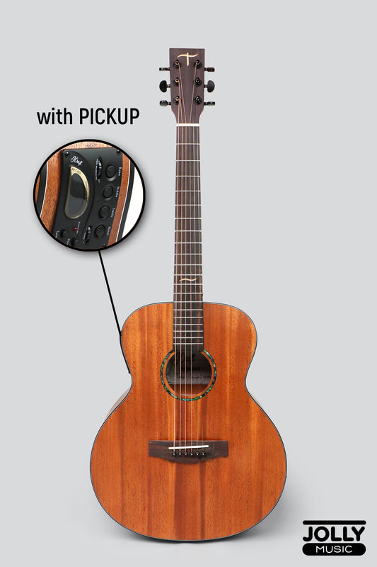 JCraft Troubadour Taka Mini GS PRO 7/8 Solid Top All-Mahogany Acoustic Guitar with soft case