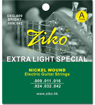 Ziko DEG-009 Regular Nickel Wound Electric Guitar Strings (9-42)