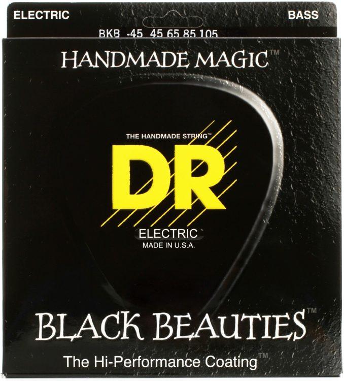 DR Black Beauties 5-String Black Stainless Bass Guitar Strings with K3 - GuitarPusher