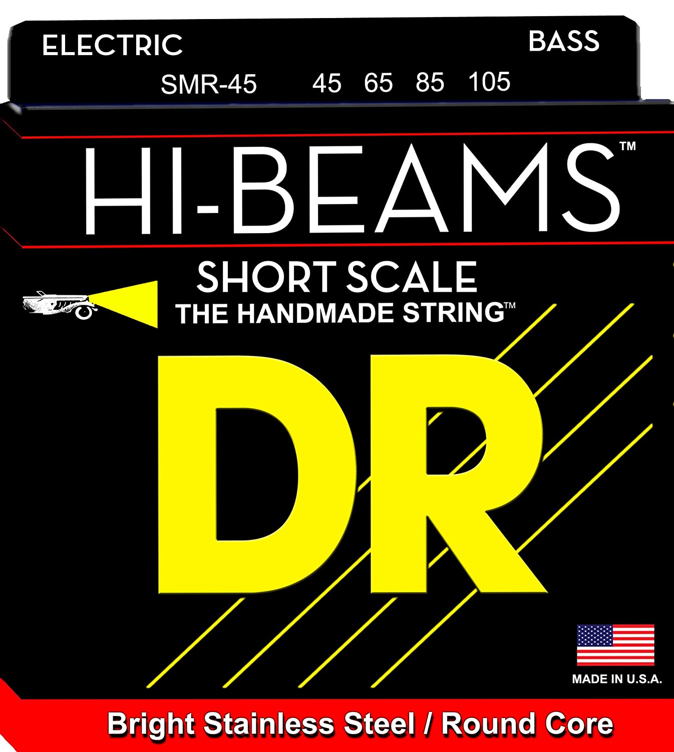 DR Hi-Beams Stainless Steel Short Scale 4-String Bass String - GuitarPusher