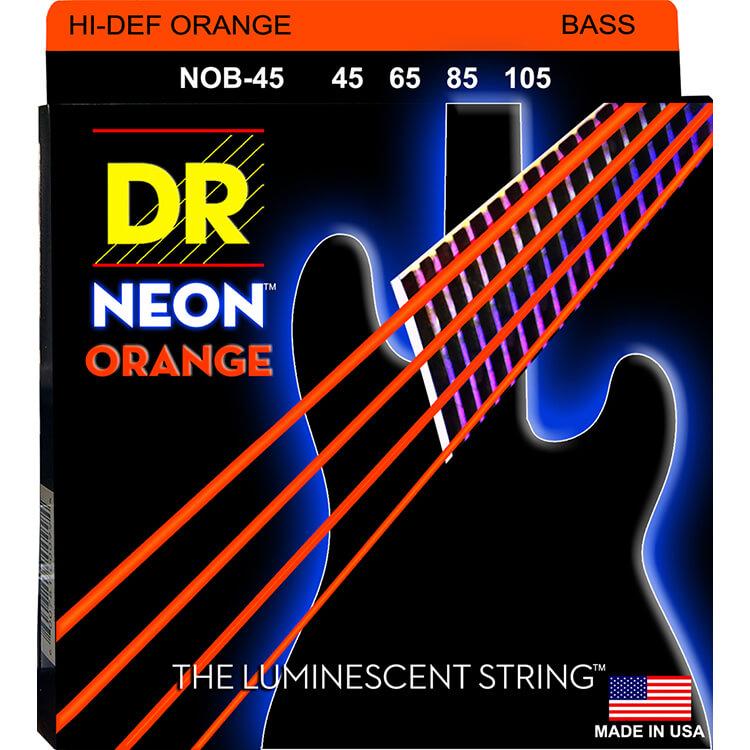 DR Neon Orange 4-String Bass Guitar Strings with K3 - GuitarPusher